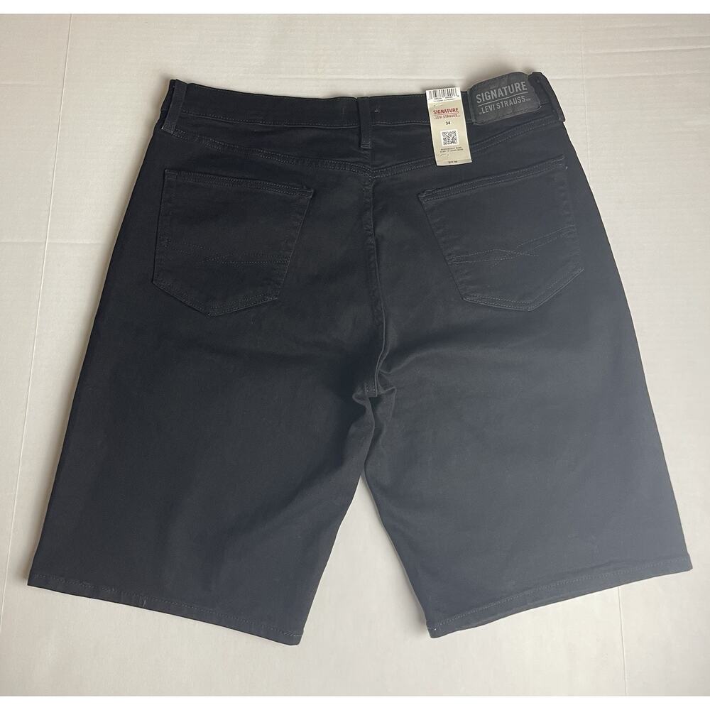 Levi's Strauss Athletic Black Denim 11" Shorts Size 34" 10" Rise NWT